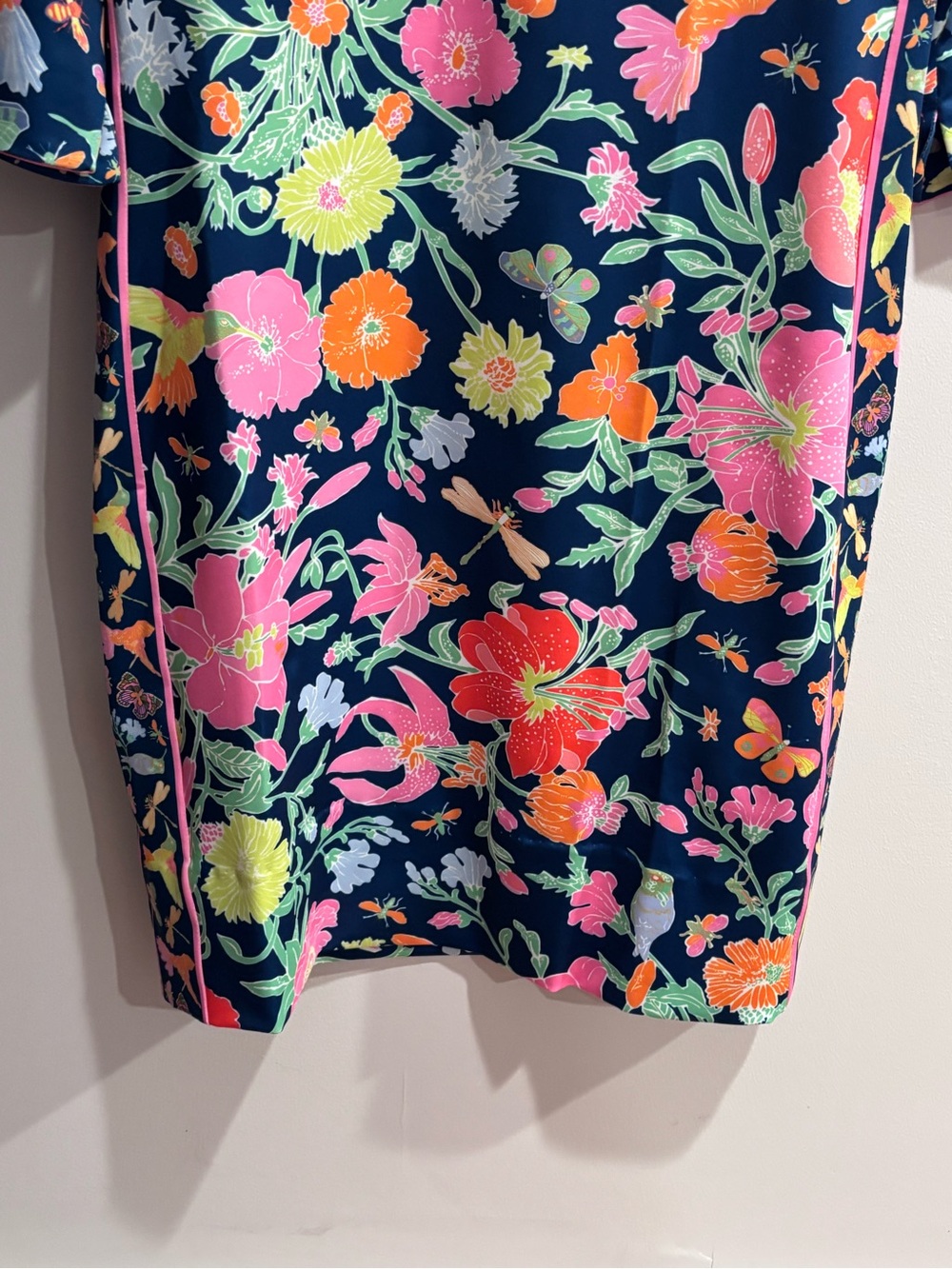 Gretchen Scott Designs Navy Floral Shift Dress with Pink, Orange & Green - Picture 3 of 8